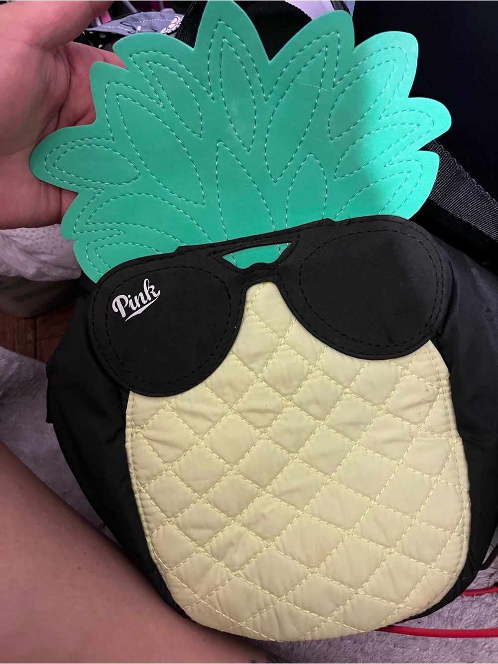Victoria's Secret Pink Pineapple Crossbody Bag - Mint Green, Black, Light Yellow
